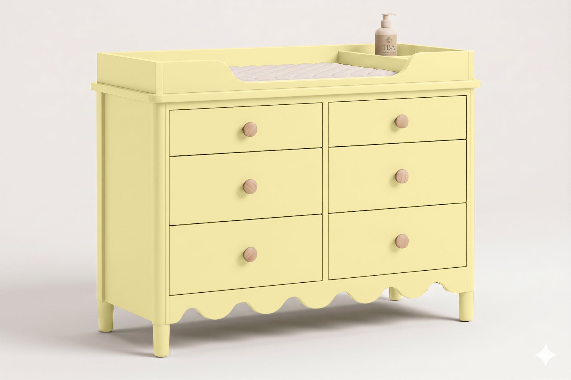 Pale Citron 6 Drawer