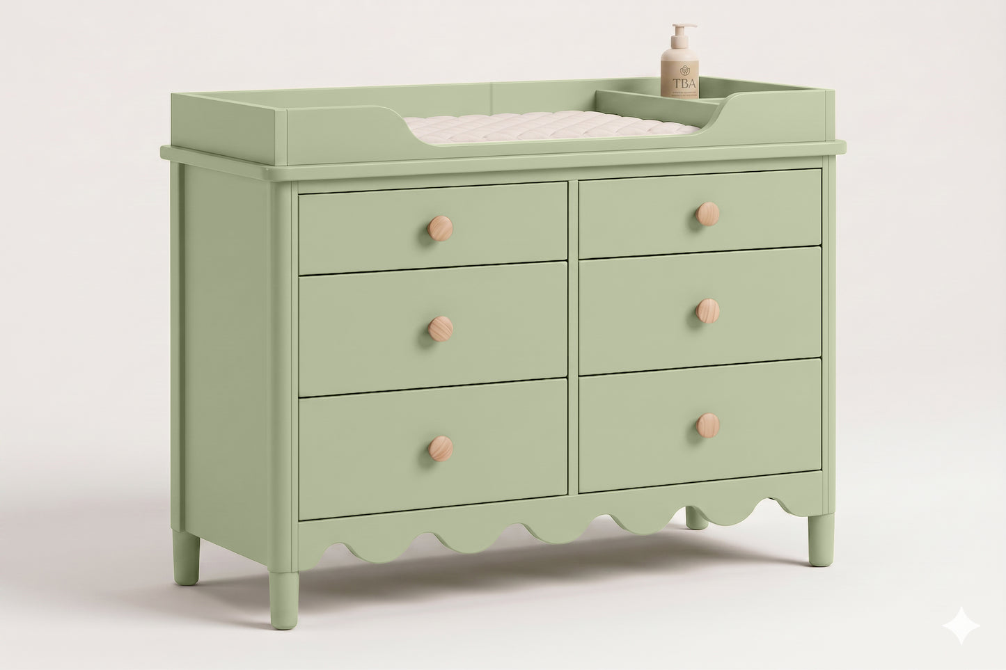 Sage Green 6 Drawer