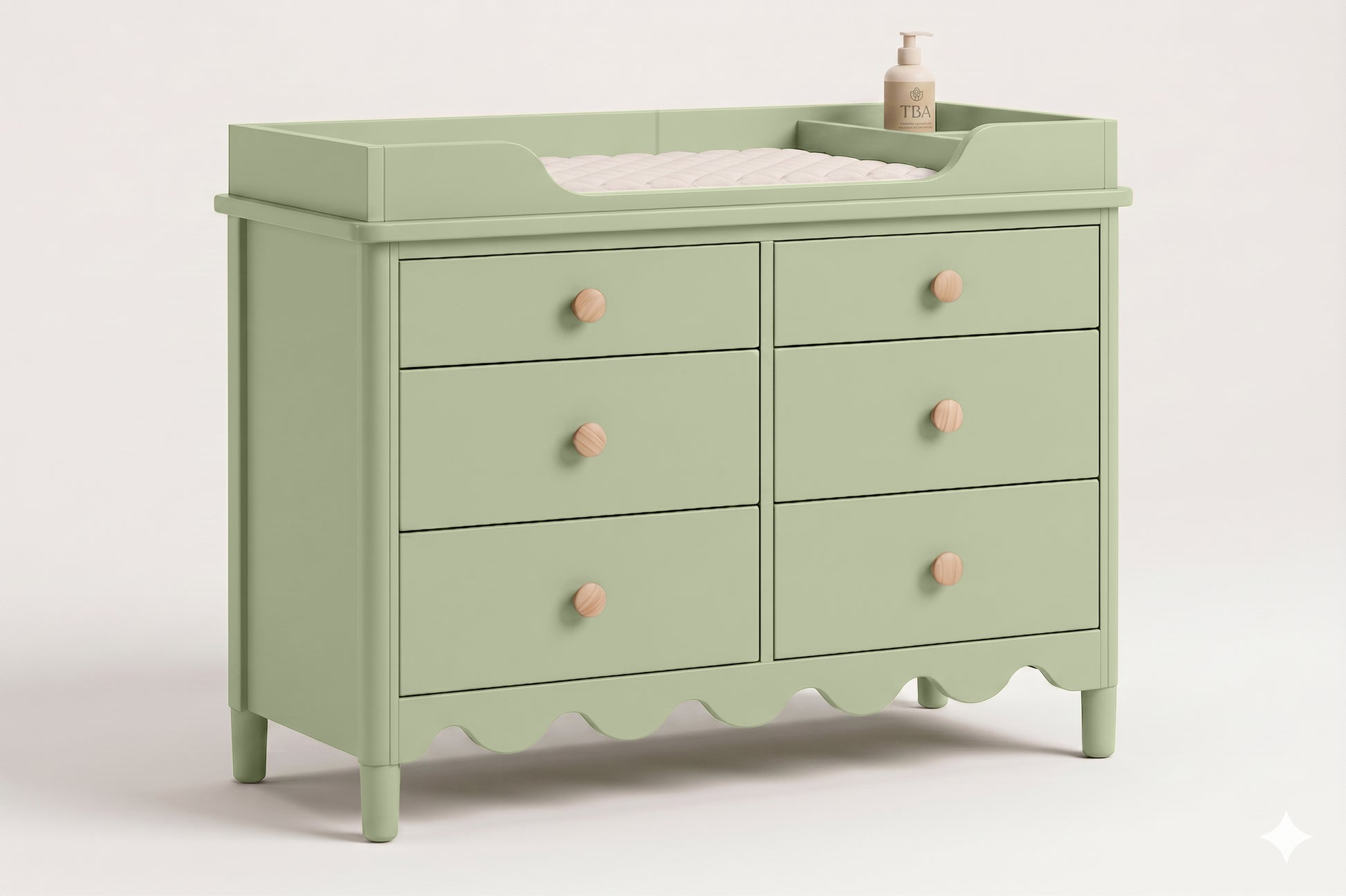 Sage Green 6 Drawer