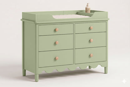 Sage Green 6 Drawer