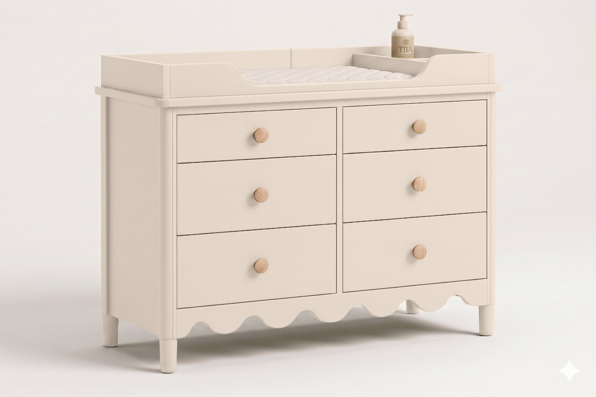 Beige 6 Drawer