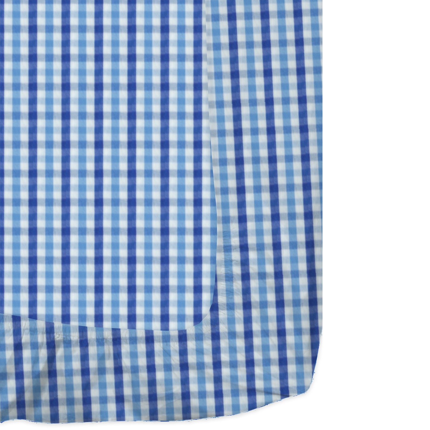 ‘Shaded Blue Checks’ Organic Fitted Crib Sheet 3