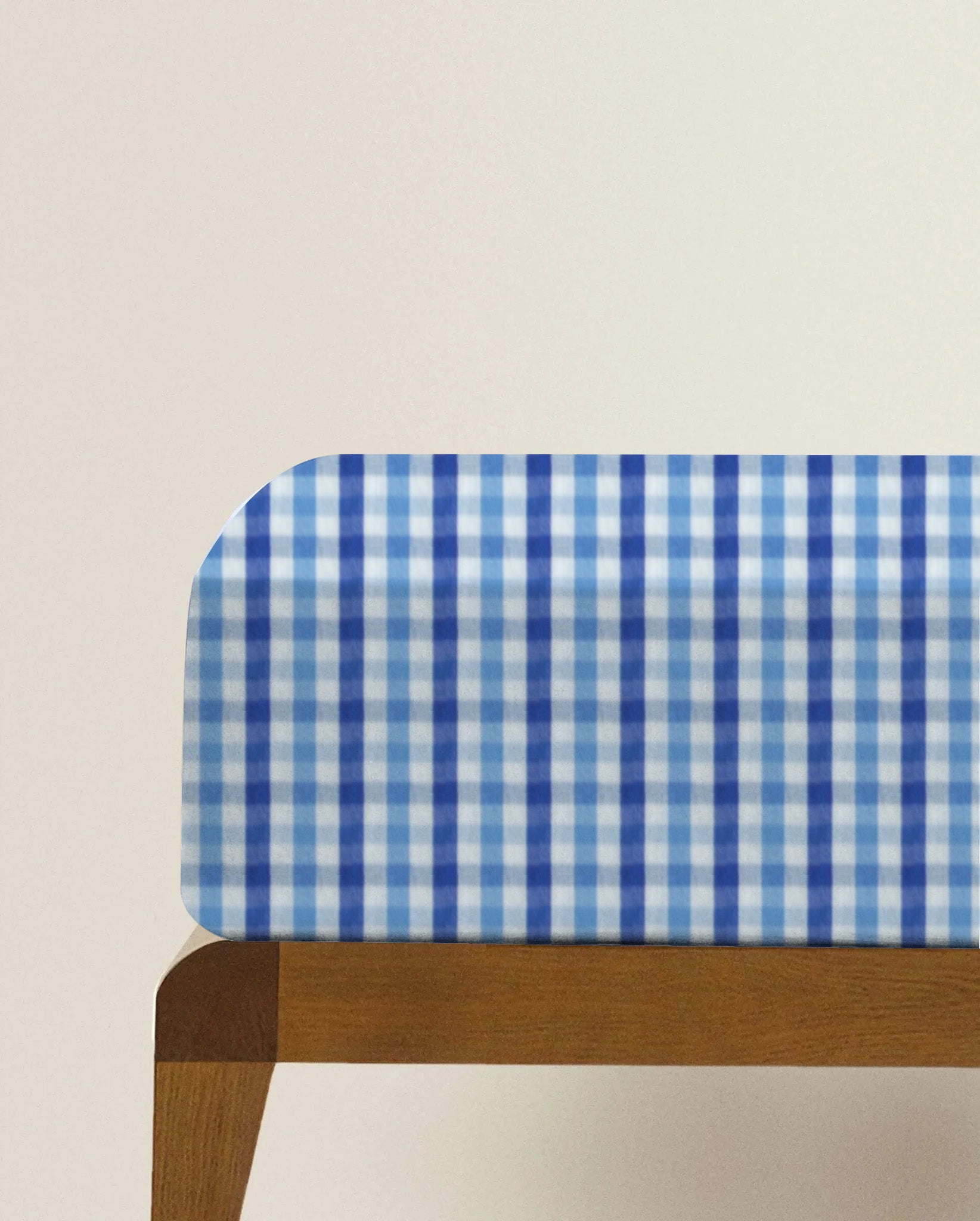 ‘Shaded Blue Checks’ Organic Fitted Crib Sheet 2