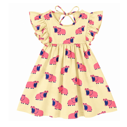 'Pink Hippo' Organic Sleeve Nightdress