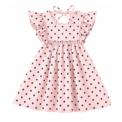 'Pink & Black Dots' Organic Sleeve Nightdress