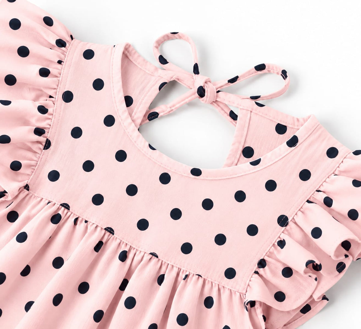 'Pink & Black Dots' Organic Sleeve Nightdress