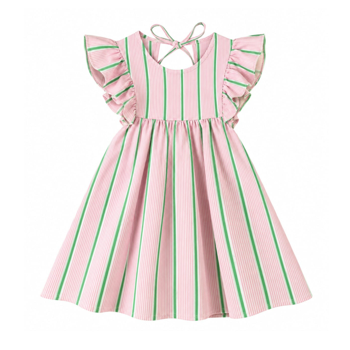 'Pink & Green Stripe' Organic Sleeve Nightdress