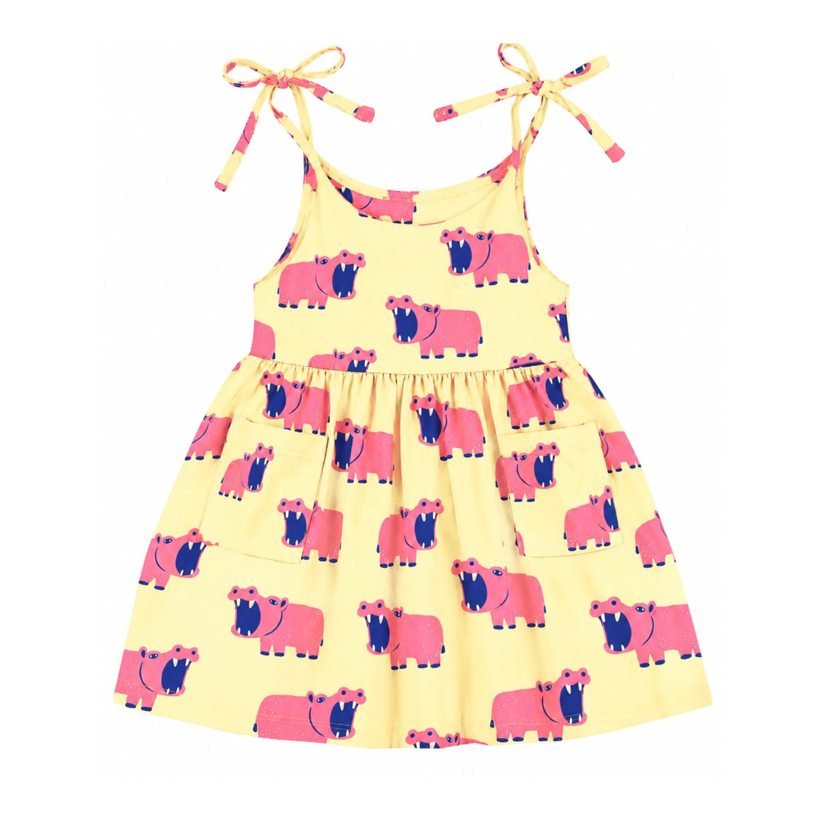 'Pink Hippo' Organic Sleeveless Nightdress
