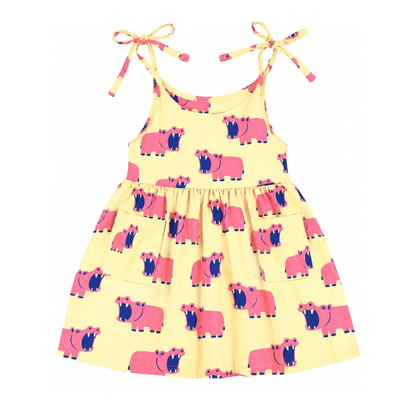 'Pink Hippo' Organic Sleeveless Nightdress