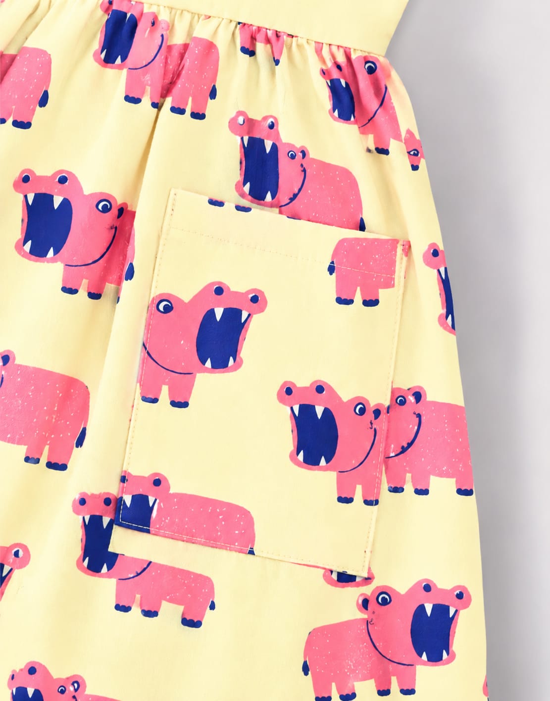 'Pink Hippo' Organic Sleeveless Nightdress