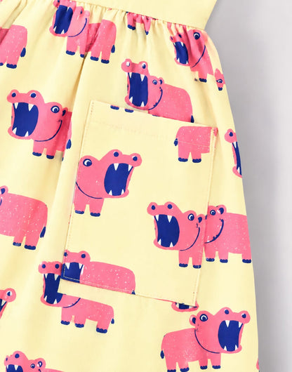 'Pink Hippo' Organic Sleeveless Nightdress