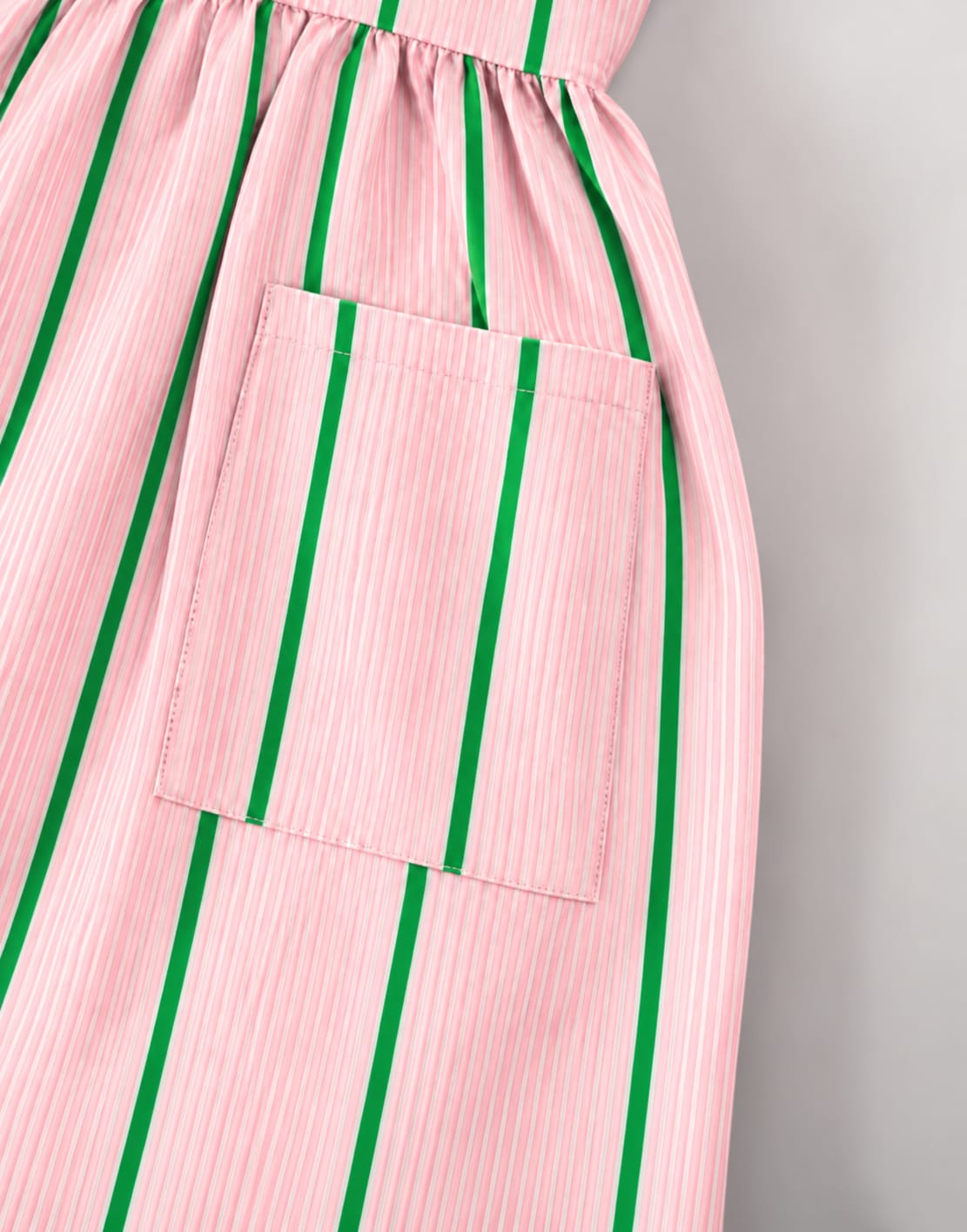 'Pink & Green Stripe' Organic Sleeveless Nightdress