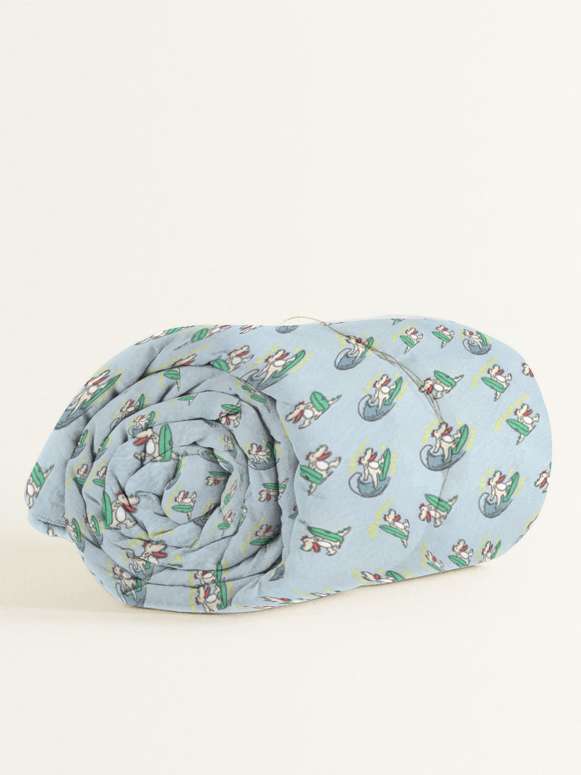 Rolled-up fabric with a pattern on a white background