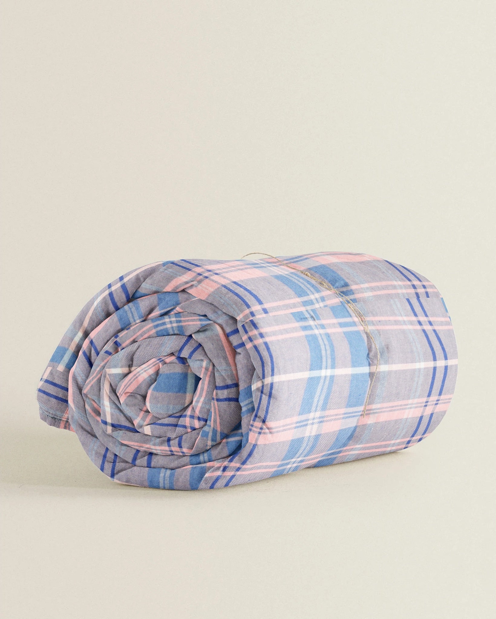 ‘Pink and Blue Checks’ Organic Junior Blanket