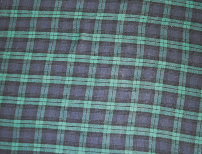 ‘Green and Navy Blue Checks’ Organic Junior Blanket & Quilt