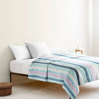 ‘Blue & Purple Stripe’ Organic Junior Blanket & Quilt