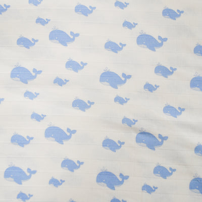 ‘Blue Whale’ Organic Baby Blanket or Quilt