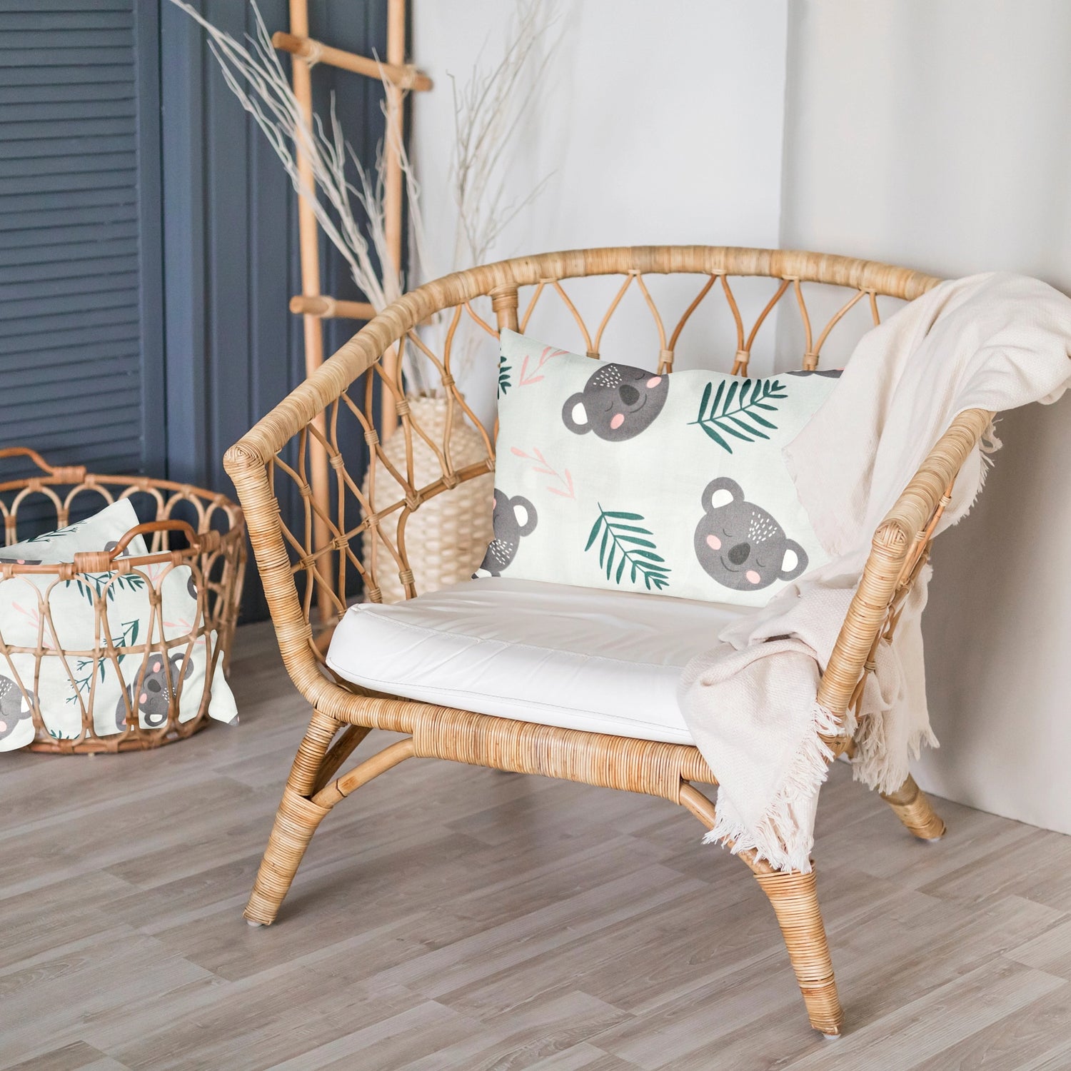 'Happy Koala' Organic Baby Pillow Cover 1