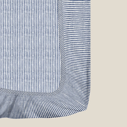 'Indigo Flow' Organic Junior Fitted Sheet