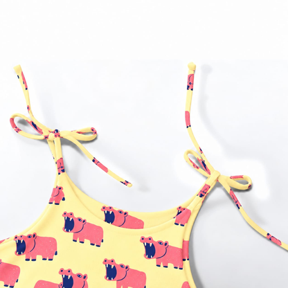 'Pink Hippo' Organic Sleeveless Nightdress