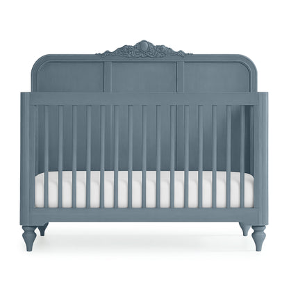 Blue Grey Vintage Carved Crib - The Baby Atelier