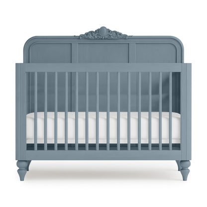 Blue Grey Vintage Carved Crib - The Baby Atelier