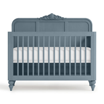 Blue Grey Vintage Carved Crib - The Baby Atelier