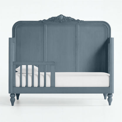 Blue Grey Vintage Carved Crib - The Baby Atelier
