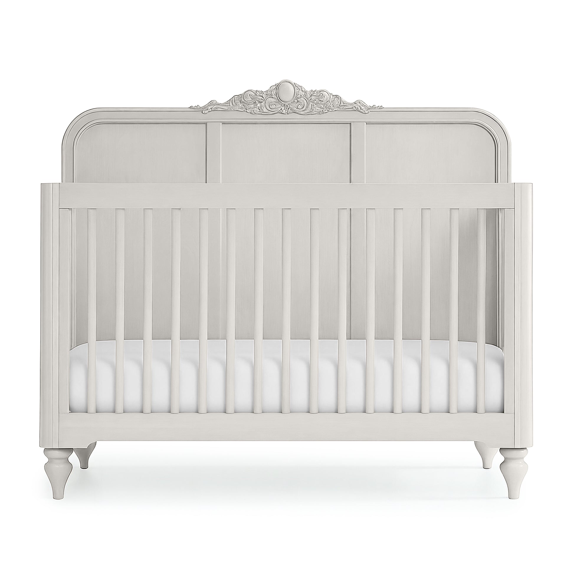 Cloud Grey Vintage Carved Crib - The Baby Atelier