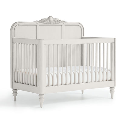 Cloud Grey Vintage Carved Crib - The Baby Atelier