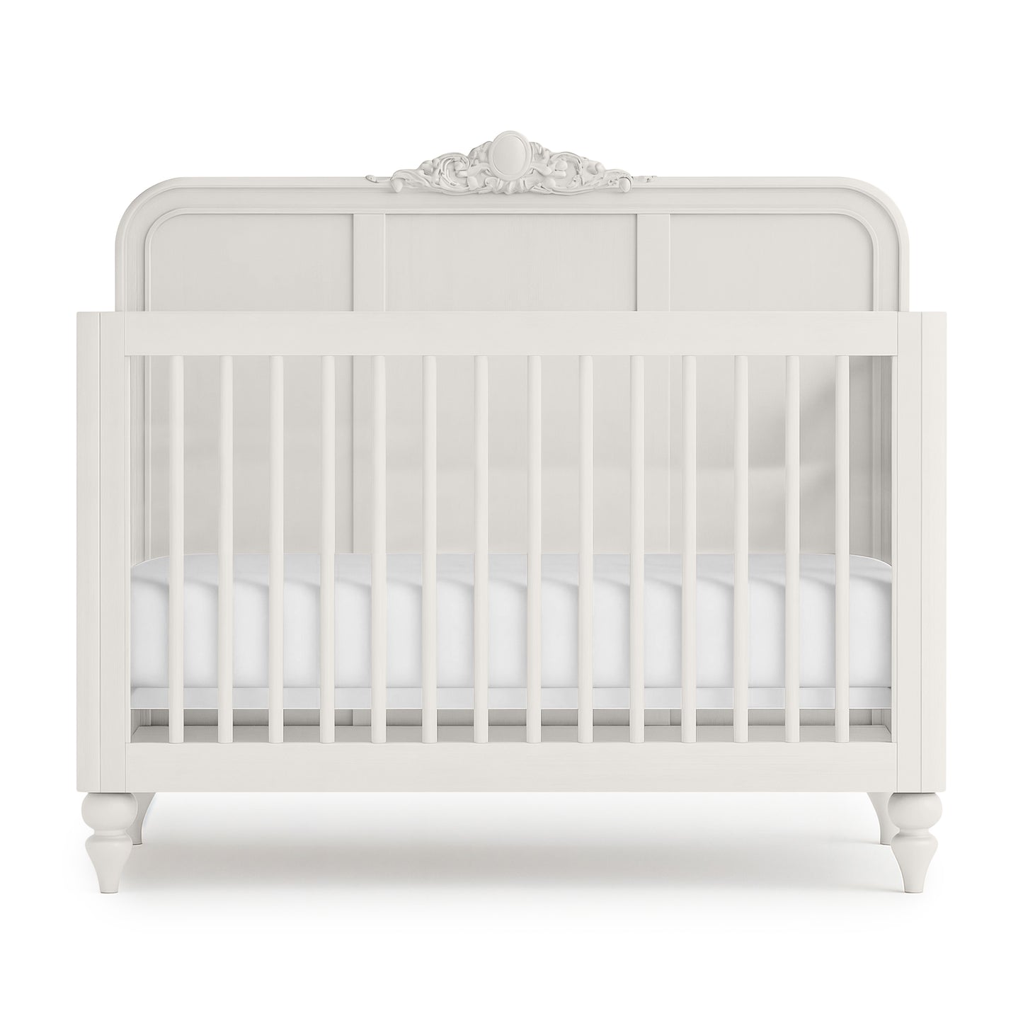 Cloud Grey Vintage Carved Crib - The Baby Atelier