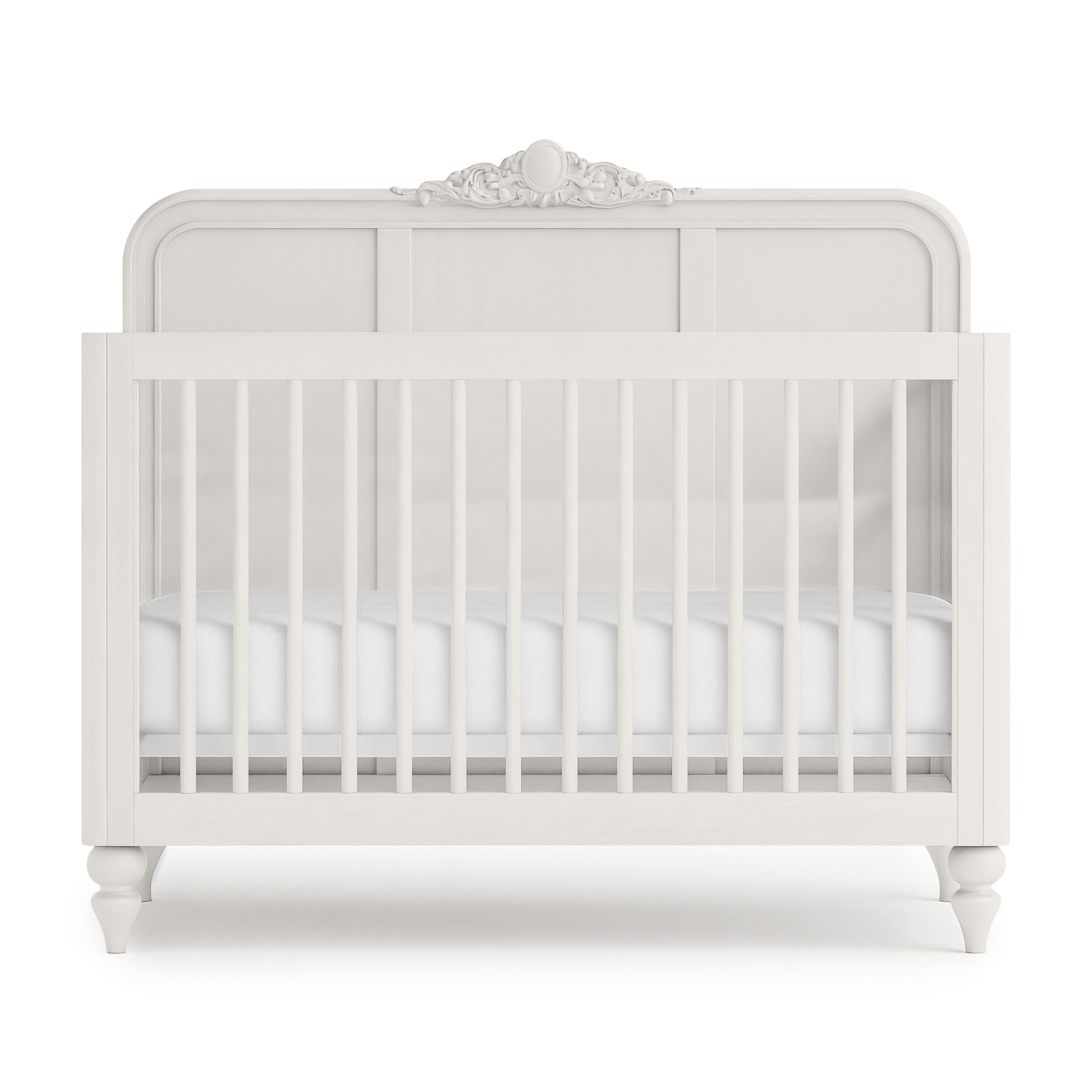 Cloud Grey Vintage Carved Crib - The Baby Atelier