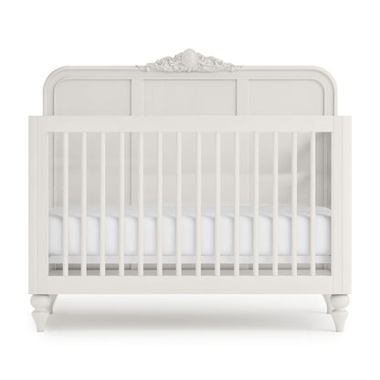 Cloud Grey Vintage Carved Crib - The Baby Atelier
