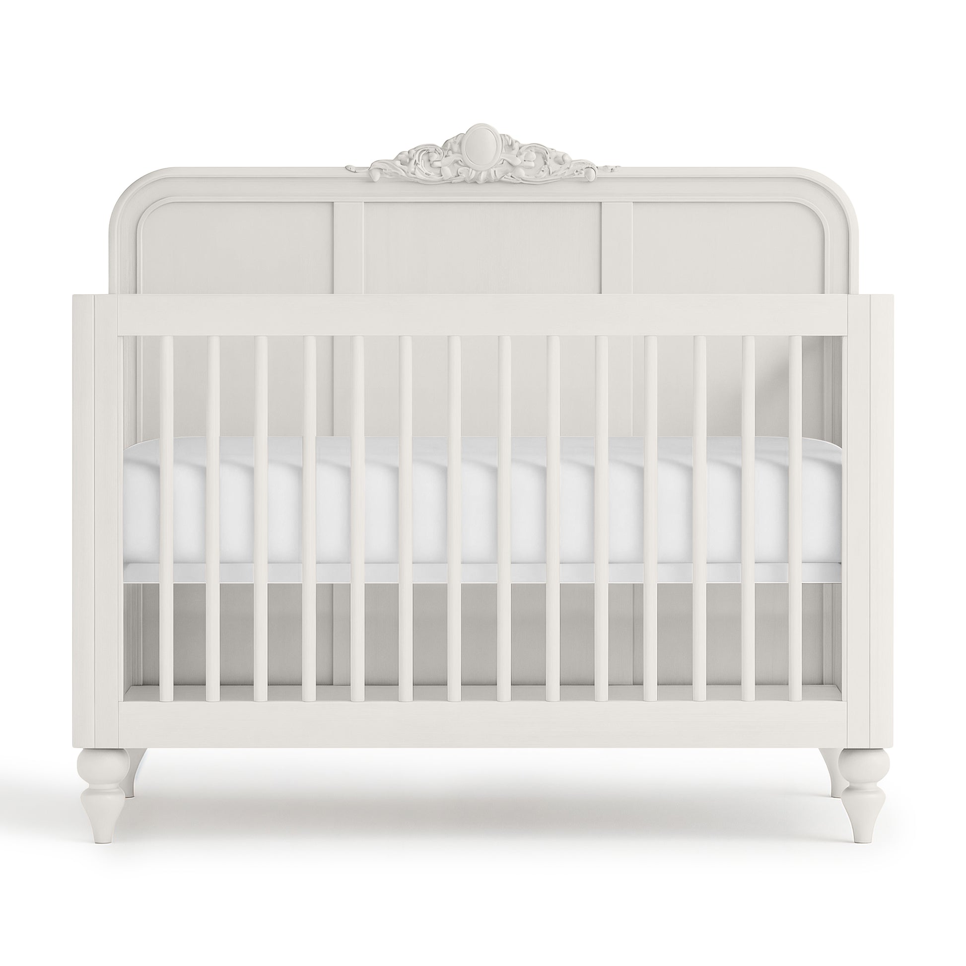 Cloud Grey Vintage Carved Crib - The Baby Atelier