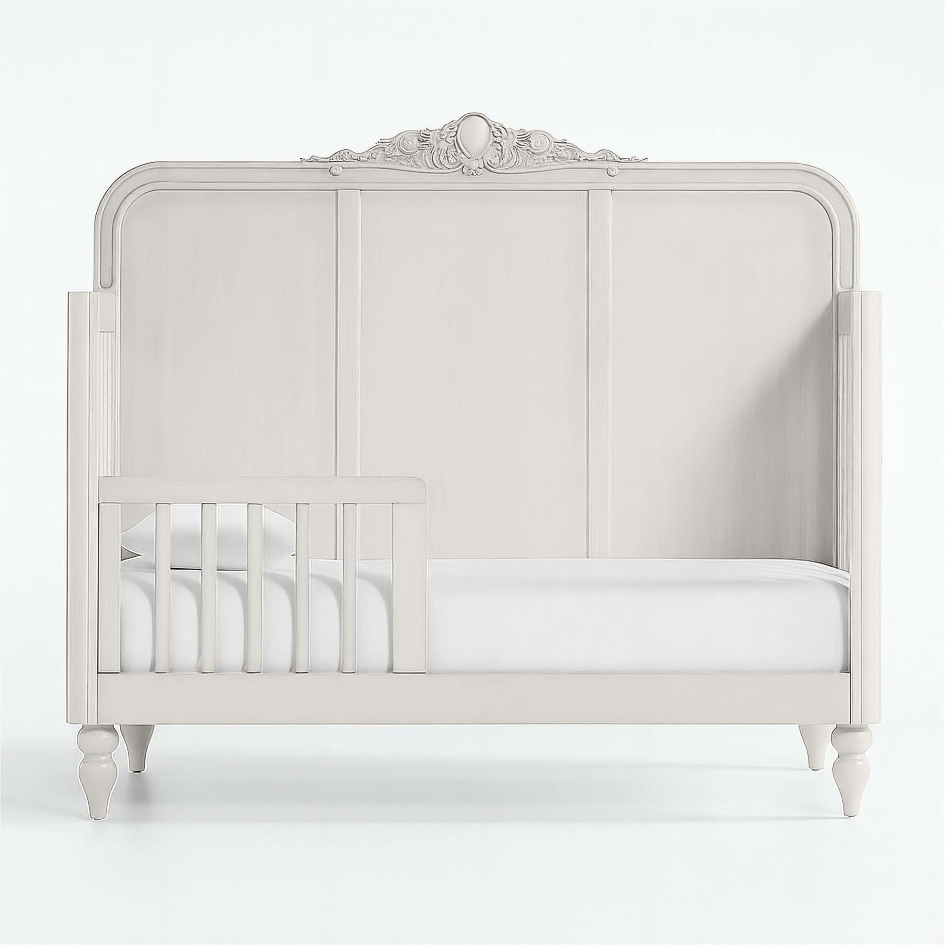 Cloud Grey Vintage Carved Crib - The Baby Atelier