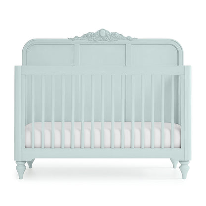 Mist Blue Vintage Carved Crib - The Baby Atelier