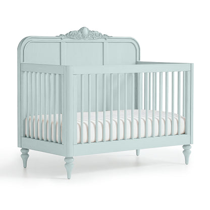 Mist Blue Vintage Carved Crib - The Baby Atelier