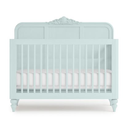 Mist Blue Vintage Carved Crib - The Baby Atelier