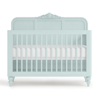 Mist Blue Vintage Carved Crib - The Baby Atelier