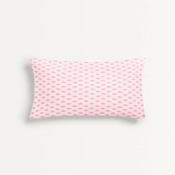 ‘White and Hot Pink Flowers’ Organic Junior Pillow Cover