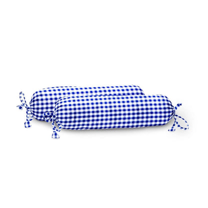 ‘Navy Checks’ Organic Baby Bolster Cover