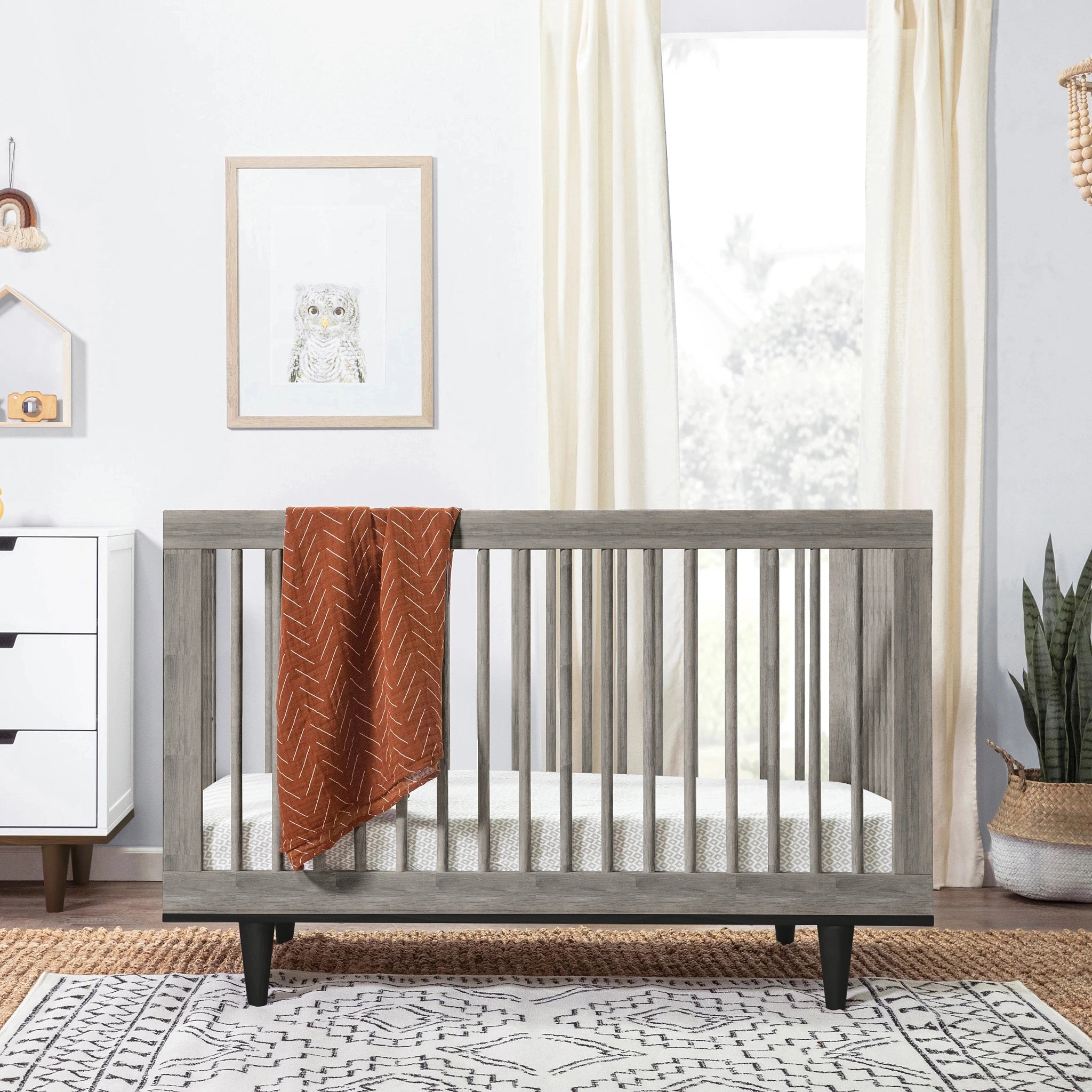Grey modern crib hot sale