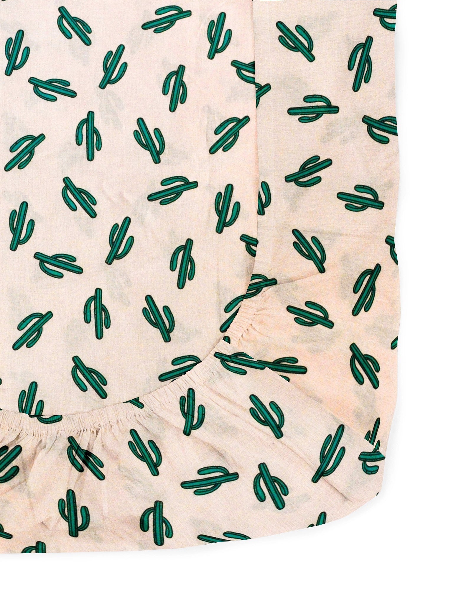 'Pink Cactus' Organic Junior Fitted Sheet