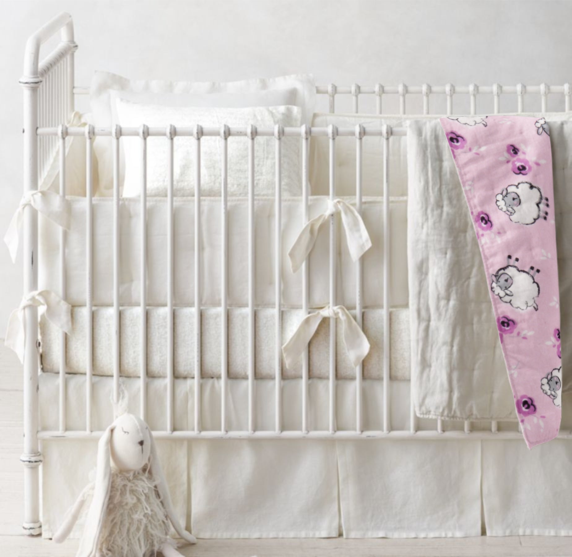 ‘Pink Sheep’ Organic Baby Blanket