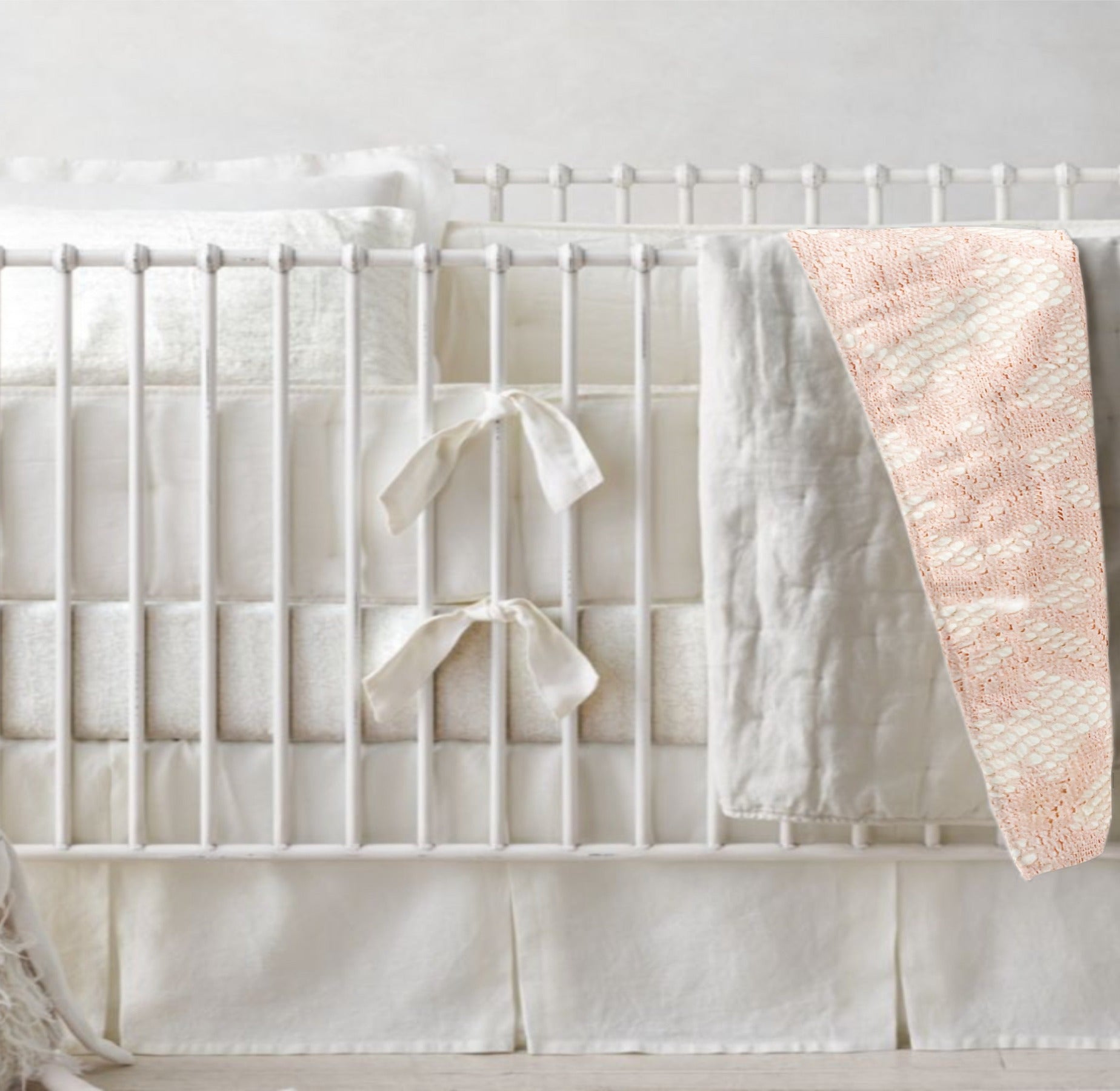 'Pink Lace' Organic Baby Blanket