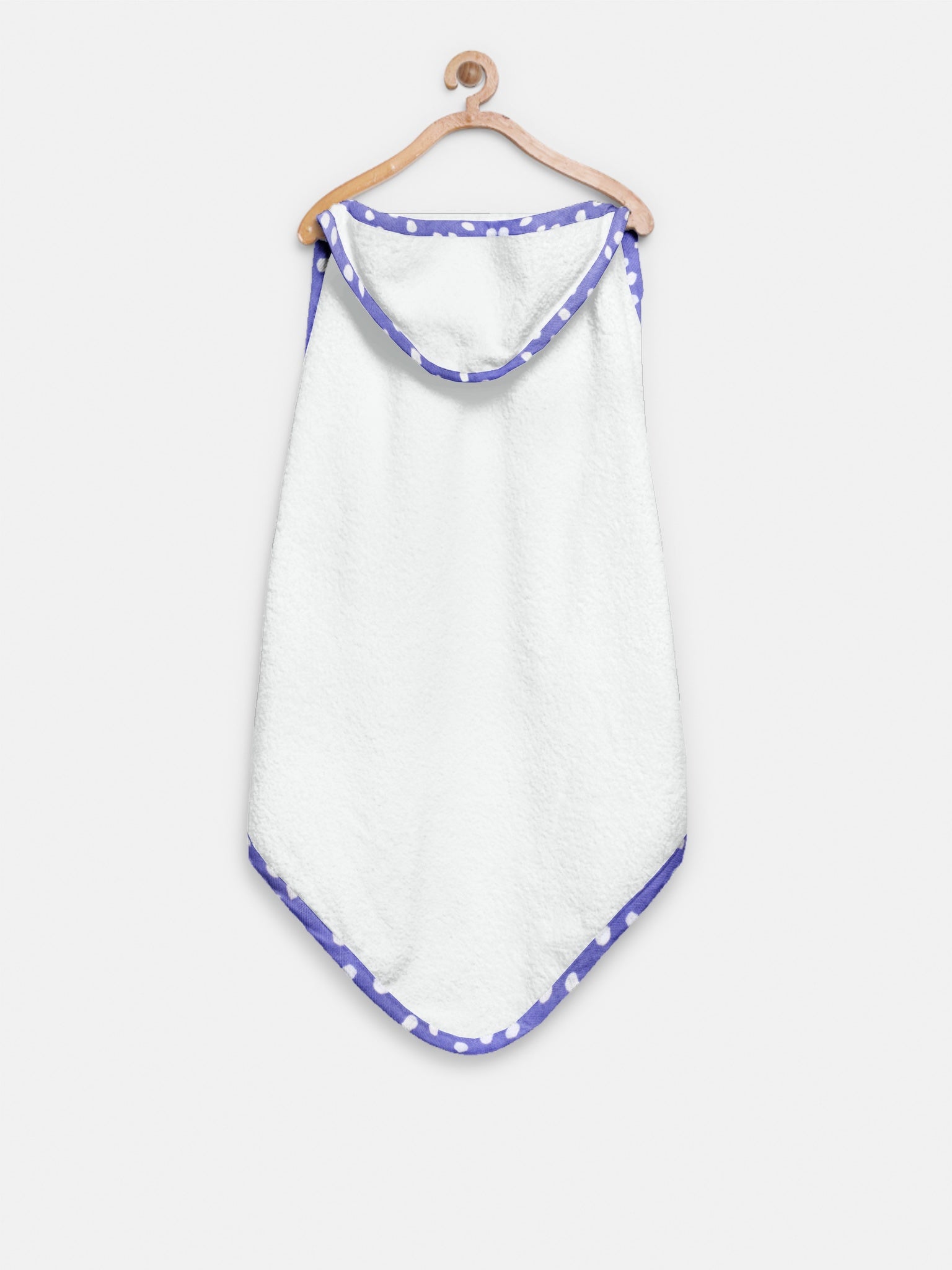 ‘Purple and White Spots’ Organic Hooded Towel Set
