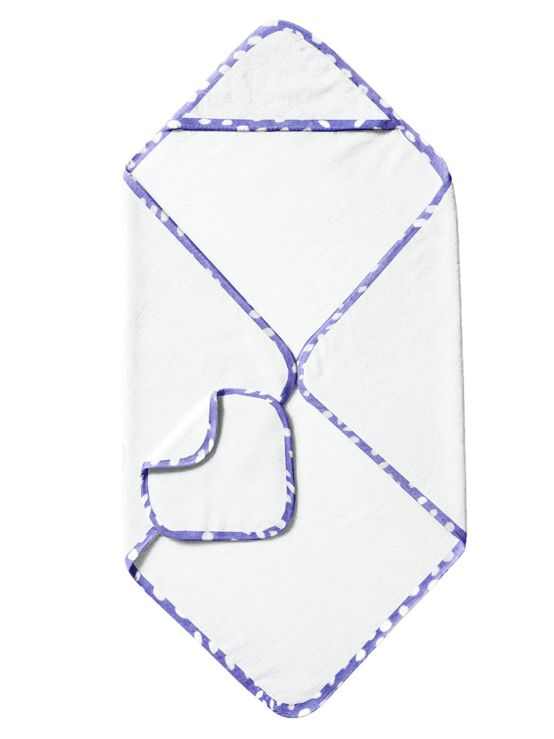 ‘Purple and White Spots’ Organic Hooded Towel Set