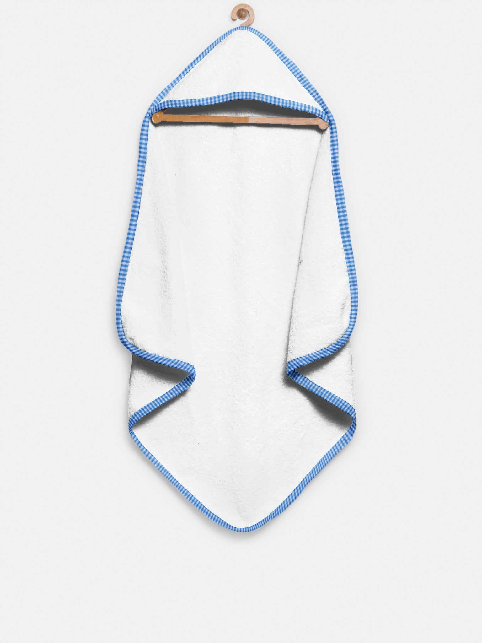 ‘Blue Checks’ Organic Hooded Towel Set