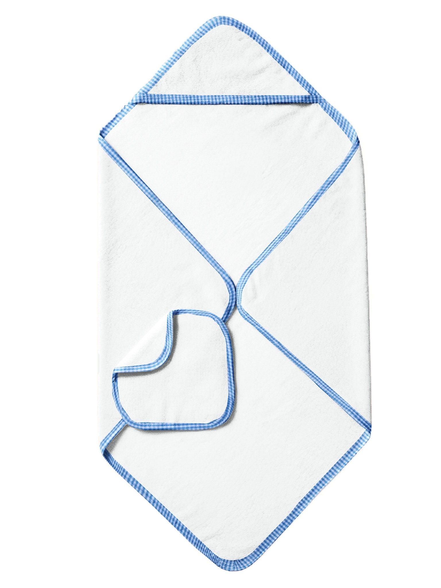 ‘Blue Checks’ Organic Hooded Towel Set