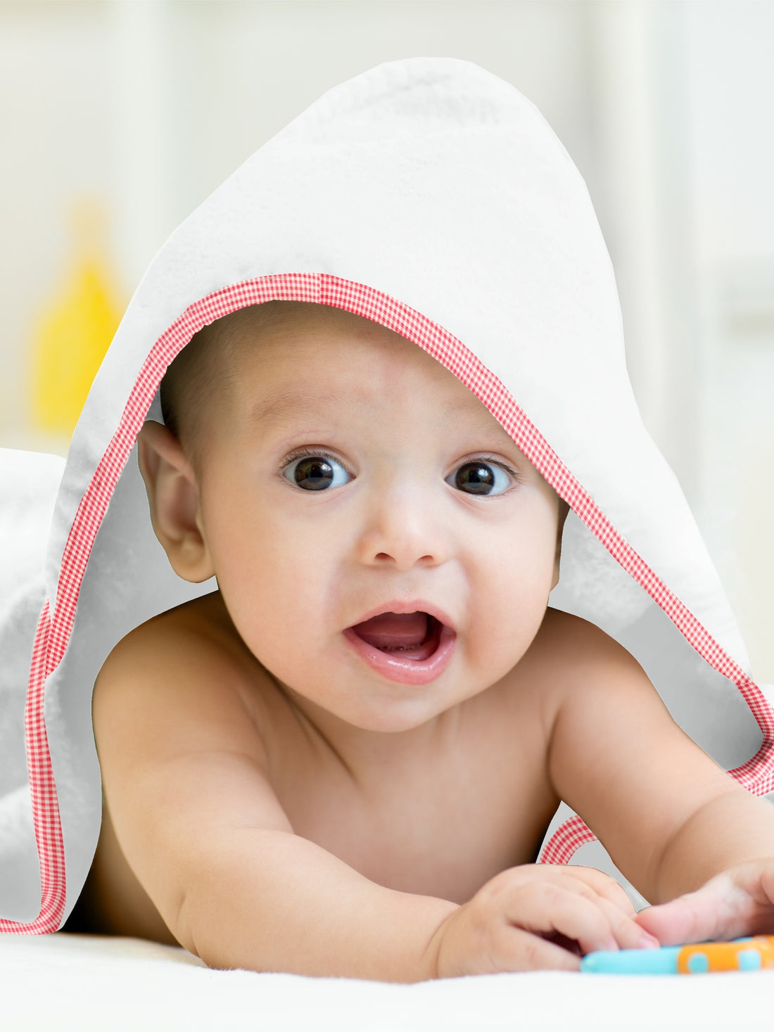 ‘Red Checks’ Organic Hooded Towel